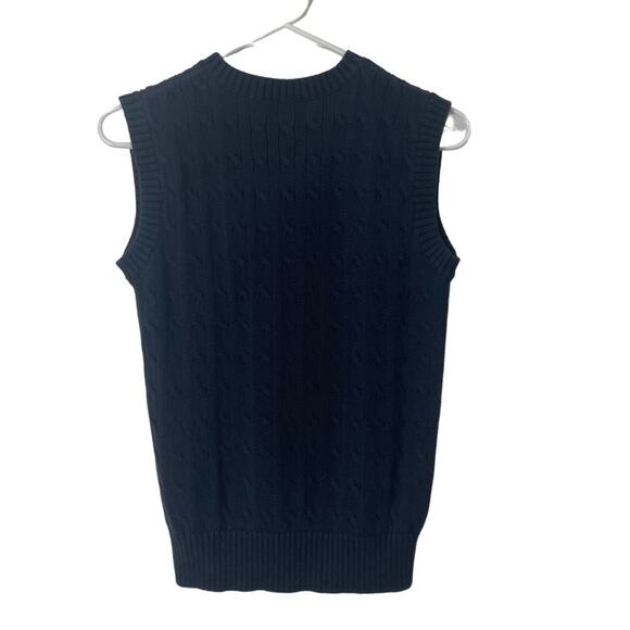 Polo by Ralph Lauren Navy Blue Cable Knit Vest Large - Picture 2 of 4